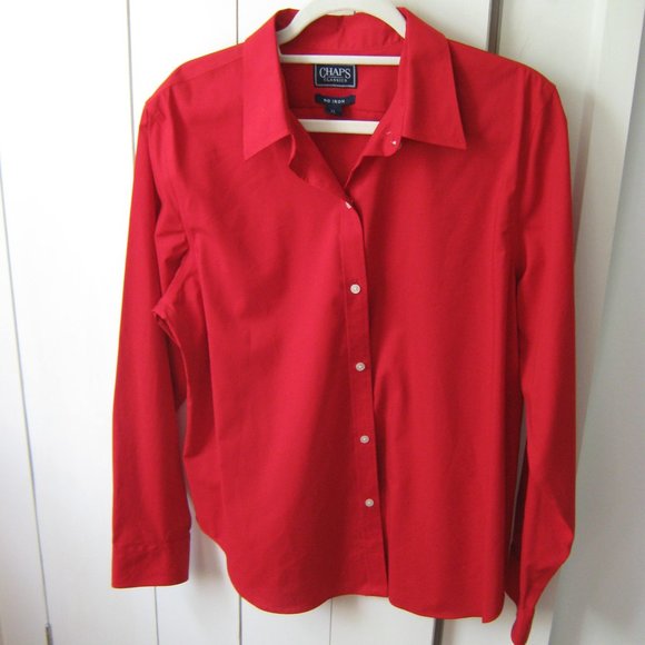 Red Chaps No Iron Blouse - Picture 1 of 4